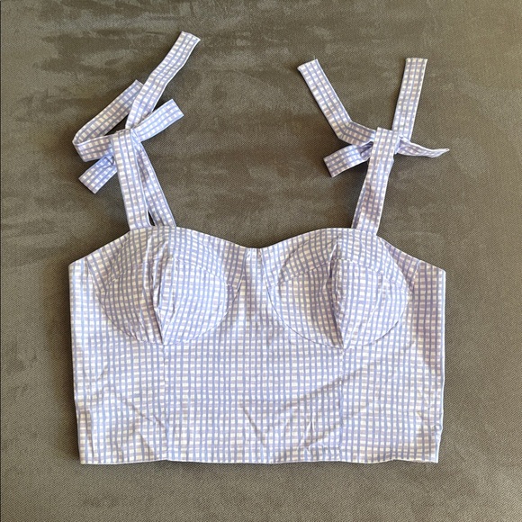 Lilly Pulitzer Rosalie Lilac Verbena Gingham Bustier and skirt set in size 12 - Picture 2 of 3